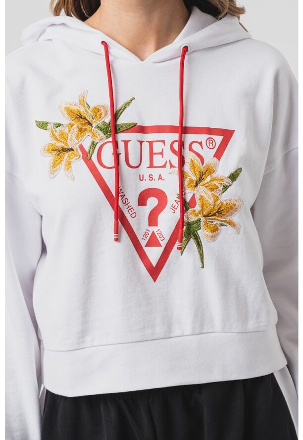 Фитнес худи с флорална бродерия Guess