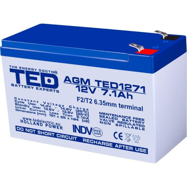 Акумулаторна батерия Ted Electric TED-12V-9AH-AGM (TED1271)