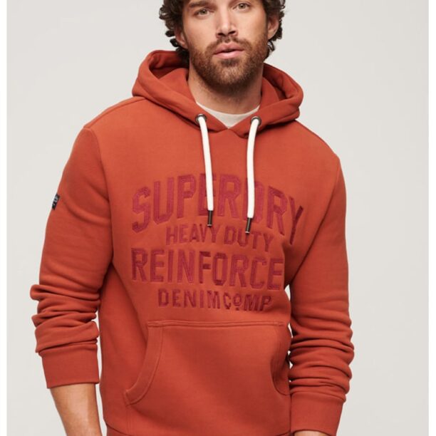 Бродирано худи Worker Script SUPERDRY