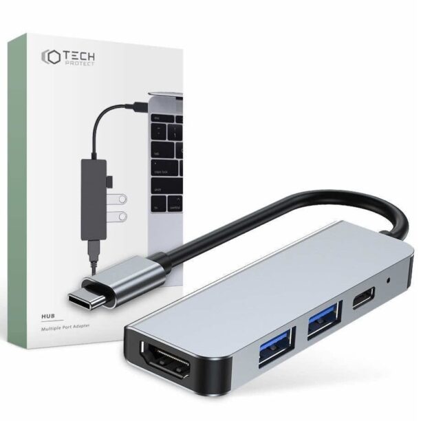 Докинг станция Tech-Protect USB-C Hub 4in1 v2