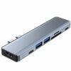 Докинг станция Tech-Protect USB-C Hub 7in1 v5 (THP807GRY)