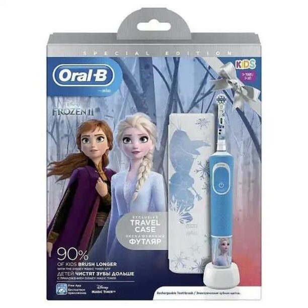 Ел. четка за зъби Oral B Vitality D100 Frozen в комплект с кутия за пътуване TC6/12/6