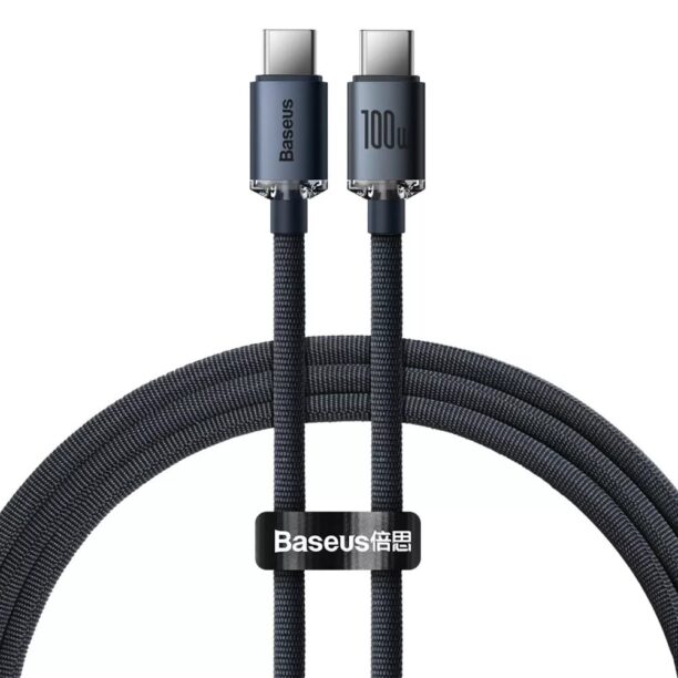 Кабел Baseus Crystal Shine Braided USB-C to USB-C Cable (CAJY000601)