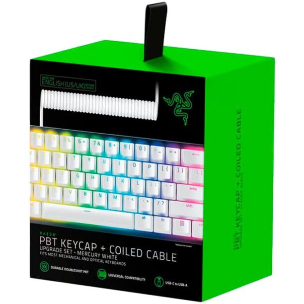 Капачки и кабел за механична клавиатура Razer PBT Keycap + Coiled Cable Upgrade Set (RC21-01490900-R3M1)