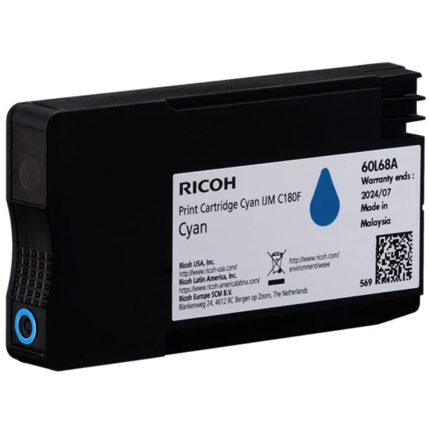 Касета за Ricoh IJM C180F - Cyan - 408518 - Ricoh - оригинален - Заб.: 1600 бр. копия цена