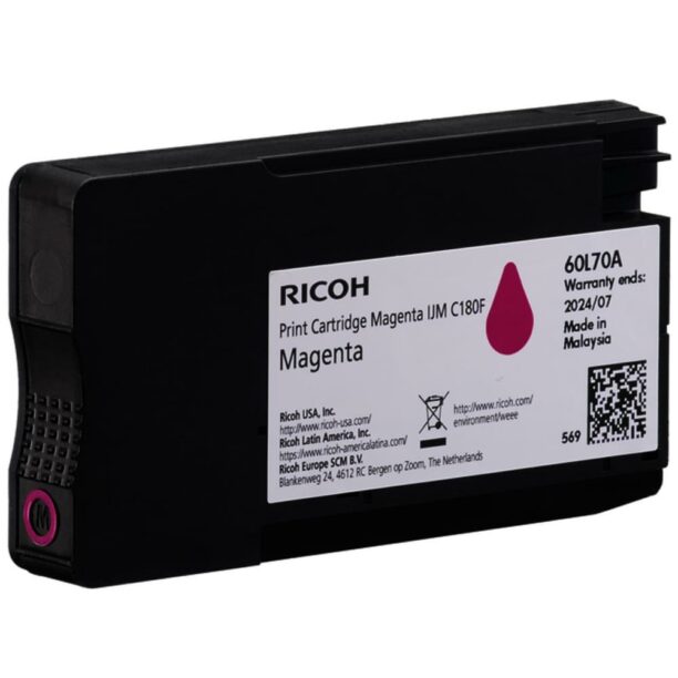 Касета за Ricoh IJM C180F - Magenta - 408519 - Ricoh - оригинален - Заб.: 1600 бр. копия цена