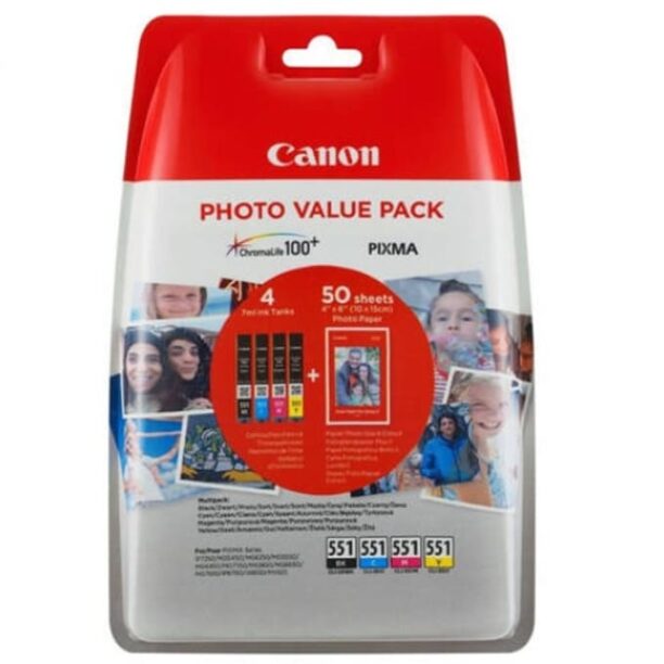 Касети за Canon PIXMA IP 7250/MG 5450/MG 6350 - Cyan/Magenta/Yellow/Black - 6508B005AA - Canon CLI-551 MultiPack