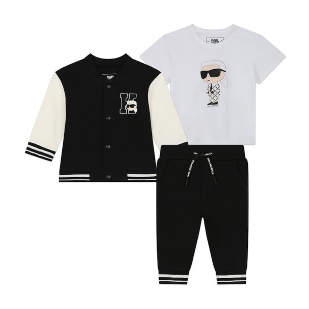 Комплект с памук и лого KARL LAGERFELD KIDS