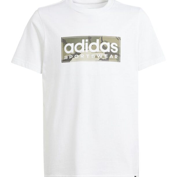 Памучна тениска Camo с лого adidas Sportswear