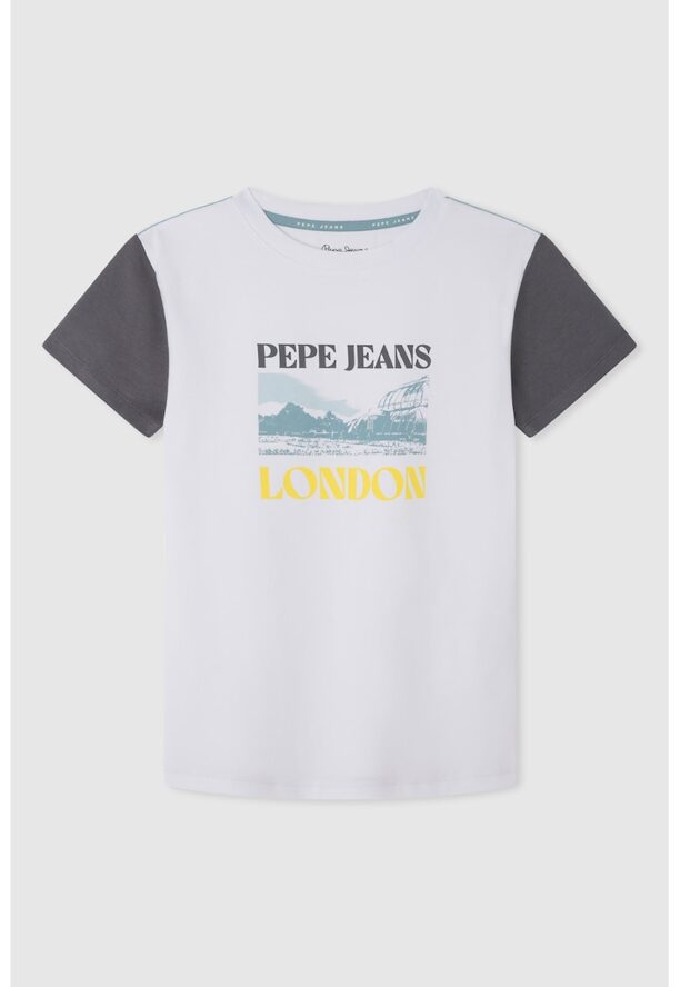 Памучна тениска с контрастни ръкави Pepe Jeans London