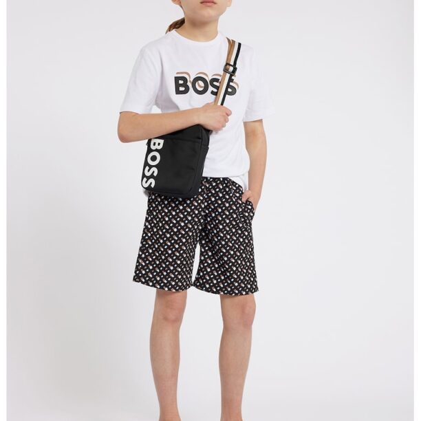 Памучна тениска с лого BOSS Kidswear