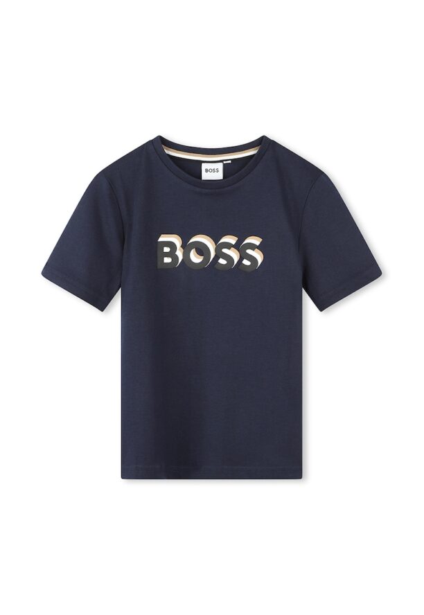 Памучна тениска с лого BOSS Kidswear