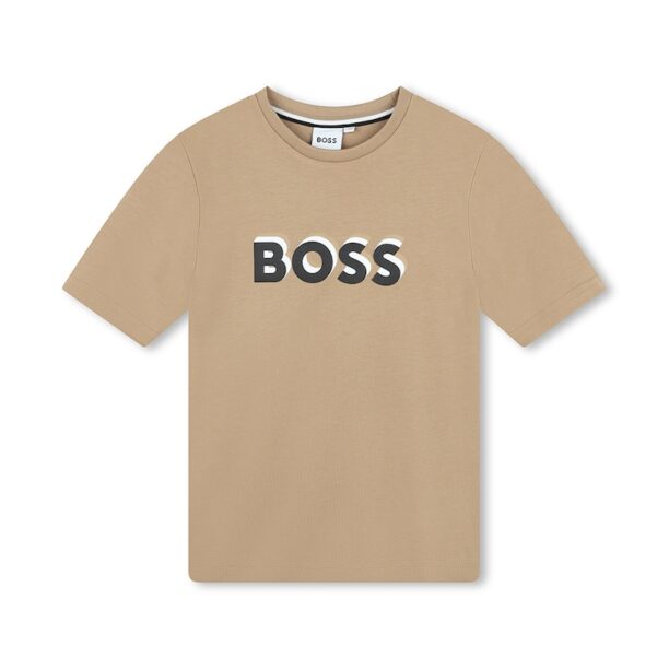 Памучна тениска с лого BOSS Kidswear