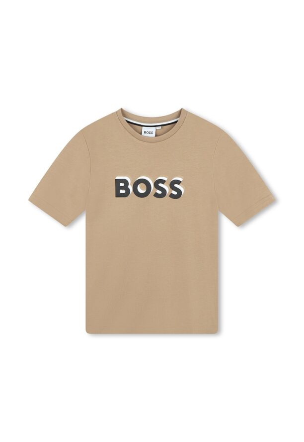 Памучна тениска с лого BOSS Kidswear