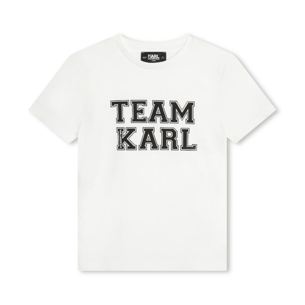 Памучна тениска с лого KARL LAGERFELD KIDS