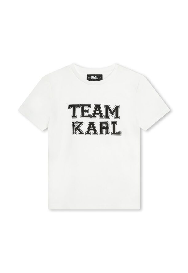 Памучна тениска с лого KARL LAGERFELD KIDS