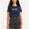 Памучна тениска с овално деколте Levis