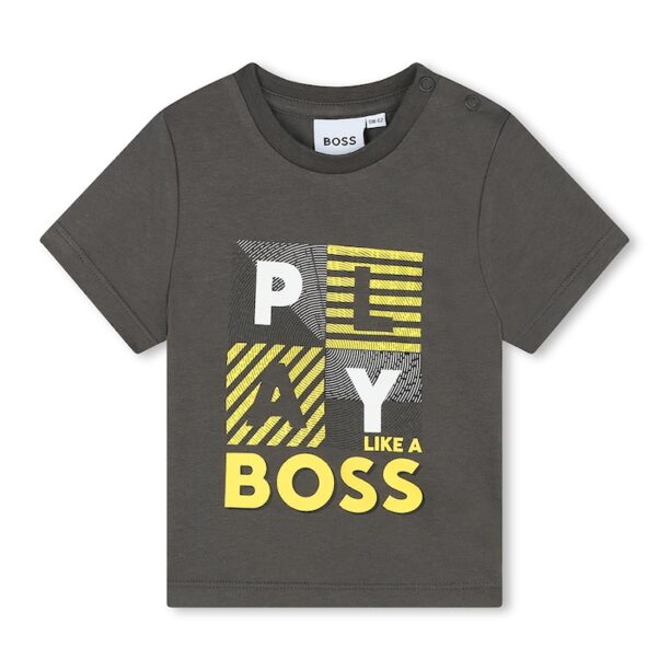 Памучна тениска с щампа BOSS Kidswear