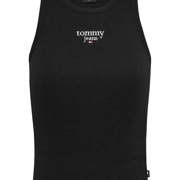 Рипсен топ с бродирано лого Tommy Jeans