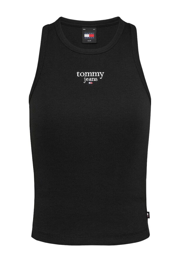 Рипсен топ с бродирано лого Tommy Jeans