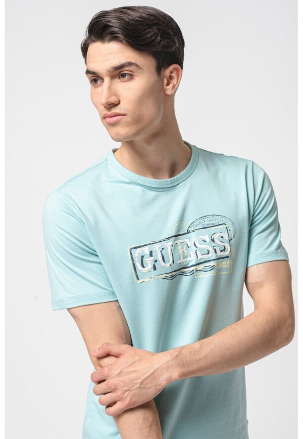 Слим тениска с лого GUESS