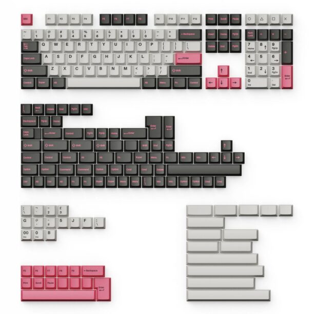 Суичове за механична клавиатура Keychron Cherry Profile Double - Shot PBT Full Black on White