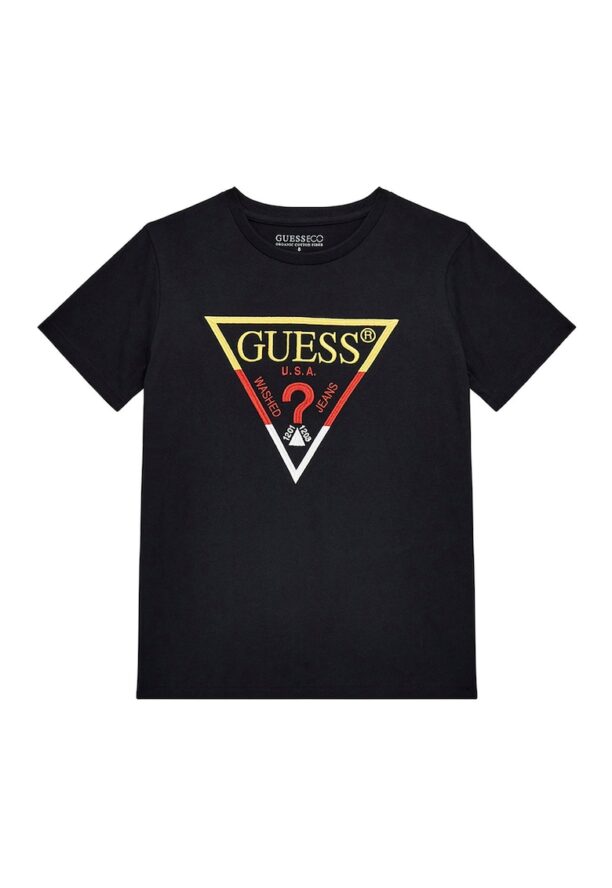 Тениска с овално деколте и бродирано лого GUESS