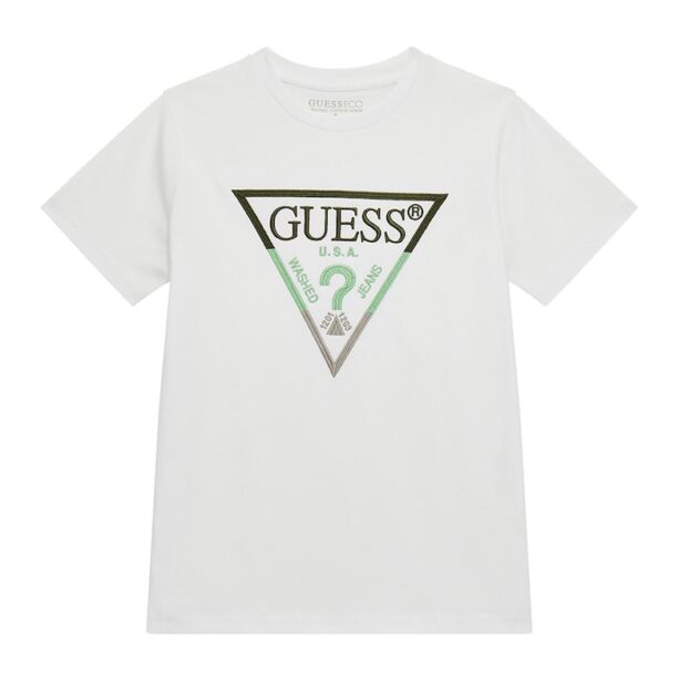 Тениска с овално деколте и бродирано лого GUESS