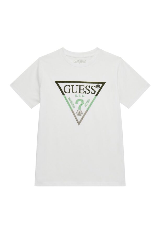 Тениска с овално деколте и бродирано лого GUESS