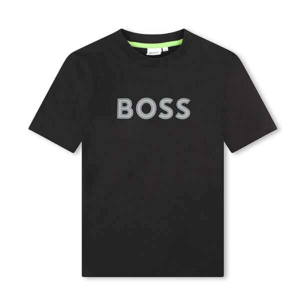 Тениска с овално деколте и лого BOSS Kidswear