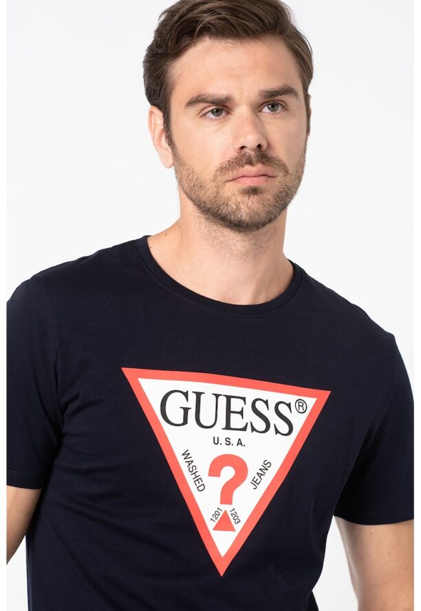 Тениска с овално деколте и лого GUESS