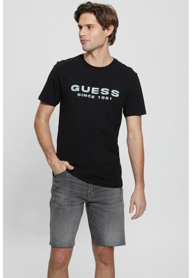 Тениска с овално деколте и лого GUESS