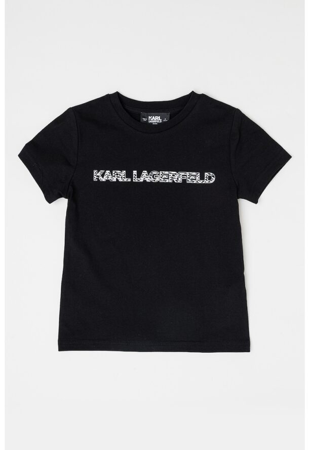 Тениска с овално деколте и лого KARL LAGERFELD KIDS