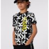 Тениска с овално деколте и лого KARL LAGERFELD KIDS