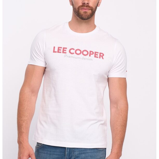 Тениска с овално деколте и лого Lee Cooper