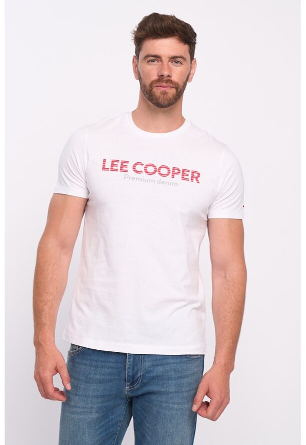 Тениска с овално деколте и лого Lee Cooper