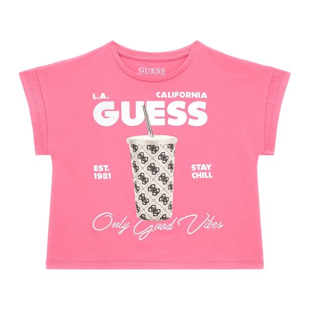 Тениска с органичен памук с лого GUESS