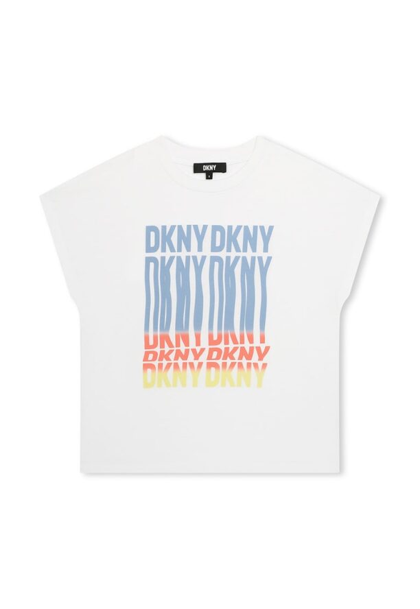 Тениска с памук и лого DKNY