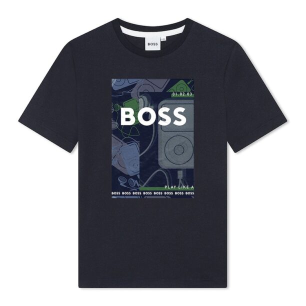 Тениска с паук и принт BOSS Kidswear