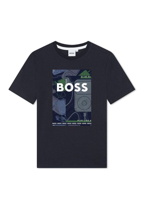 Тениска с паук и принт BOSS Kidswear