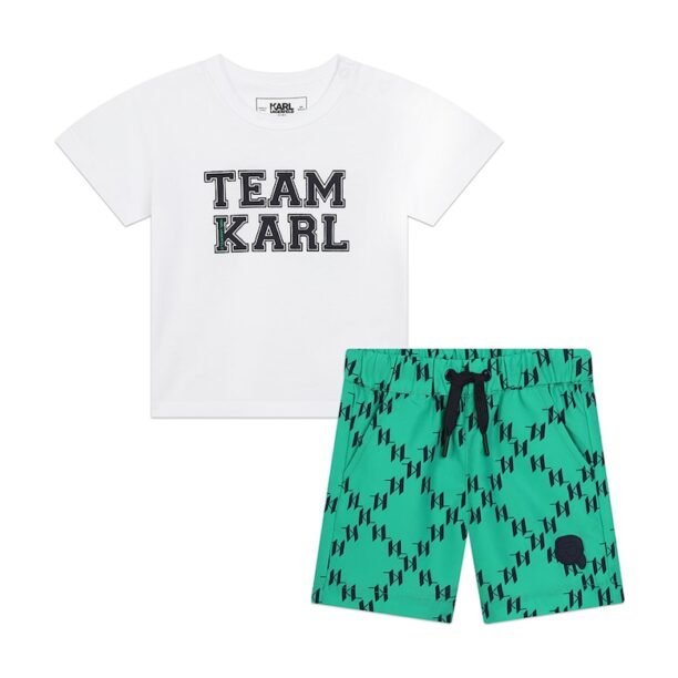 Тениска с принт и къс панталон KARL LAGERFELD KIDS