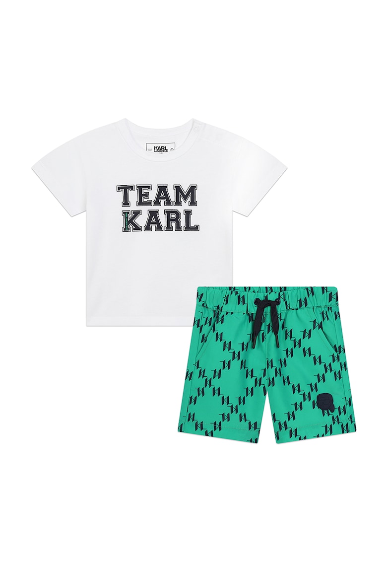 Тениска с принт и къс панталон KARL LAGERFELD KIDS