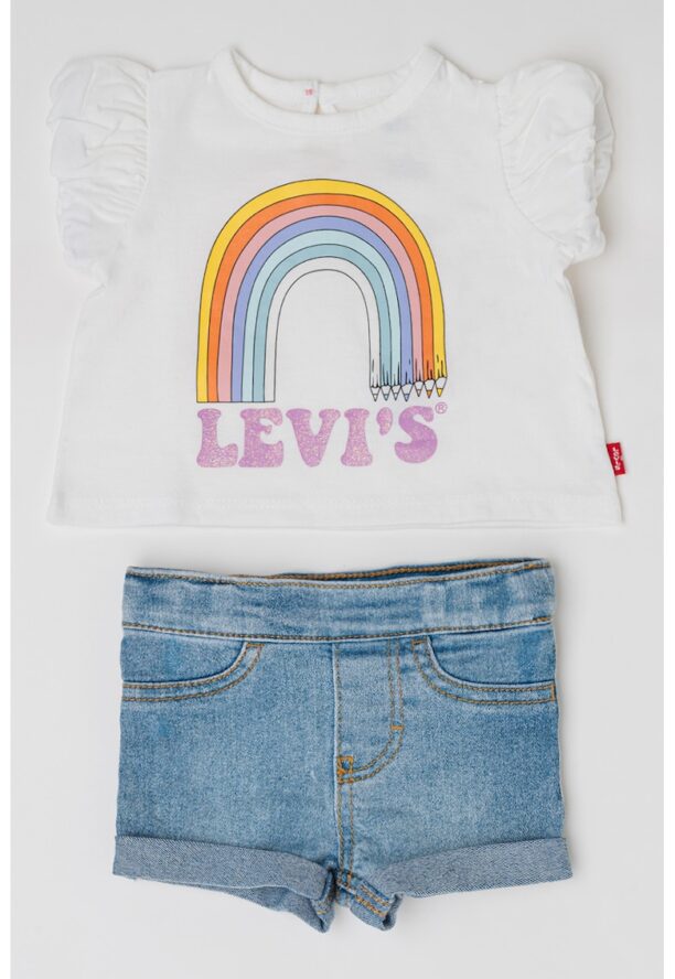 Тениска с принт и къси дънки Levis