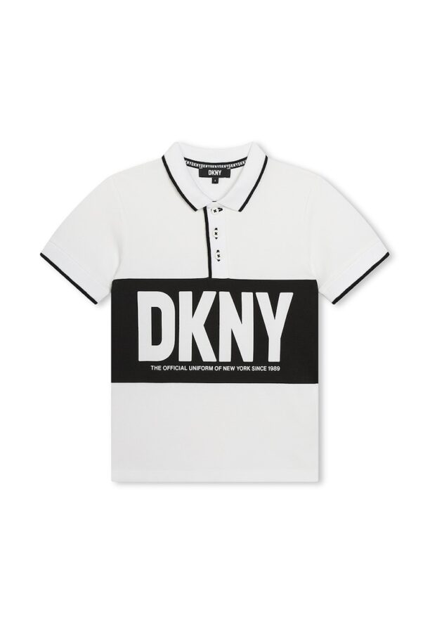 Тениска с яка и лого DKNY