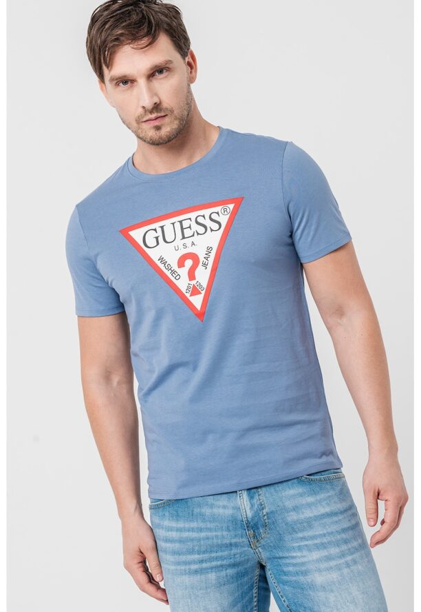 Тениска слим с лого GUESS