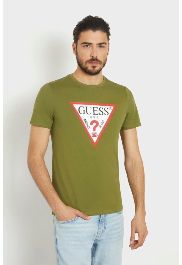 Тениска слим с лого GUESS