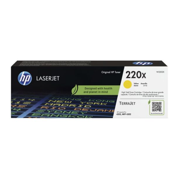 Тонер касета за HP LaserJet Pro 4202/4302 - Yellow - W2202X - HP 220X - Оригинална