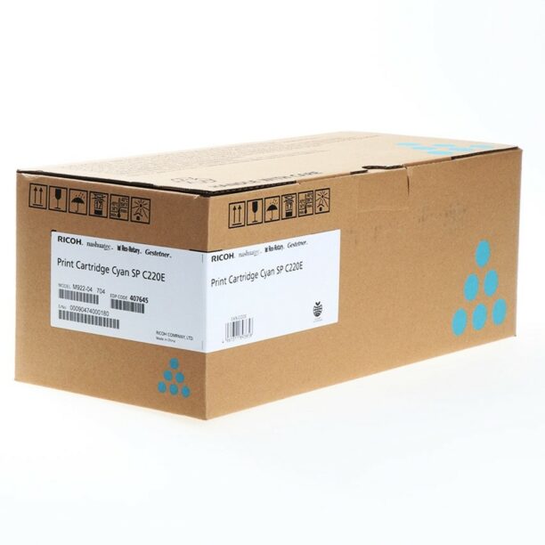 Тонер касета за Ricoh Aficio SPC-Serie 220/220 N/220 S/221 N/221/222/222 DN/222 SF/221 SF/240/240 DN/240 SF - Cyan - 407645 - Ricoh SP C220E