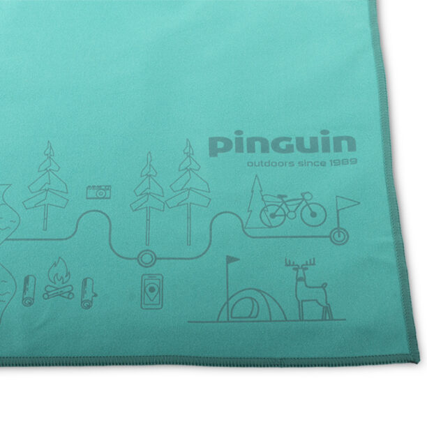 Туристическа кърпа PINGUIN Micro Towel Map XL - Петрол на ниска цена