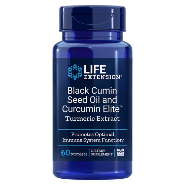 Black Cumin Seed Oil and Curcumin Elite™/ Черен кимион масло + Куркумин х 60 софтгел капсули Life Extension